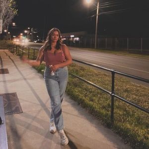 American Eagle Light Denim Straight Leg Mom Jean